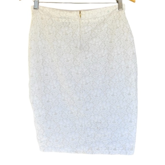 Thalia Sodi White Lace Pencil Skirt Size Small Knee Length Skirt - Picture 4 of 10